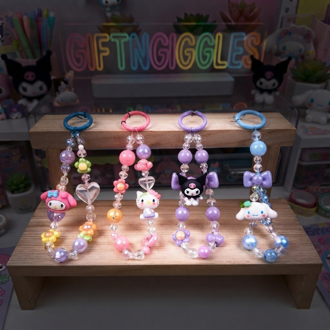 ✨ Sanrio Inspired Kawaii Beaded Phone Charm - 🎀📱💖
