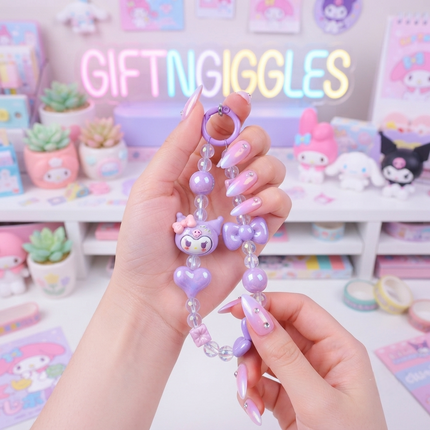 ✨ Sanrio Inspired Kawaii Beaded Phone Charm - 🎀📱💖