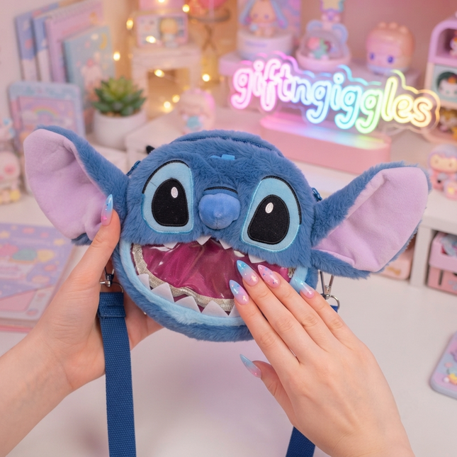 Adorable Stitch Plush Crossbody Bag  – Soft & Kawaii GiftnGiggles Accessory 🎀🛸✨