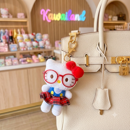🎀 Cute Sanrio Hello Kitty Nerd Plush Keychain & Bag Charm 🎀
