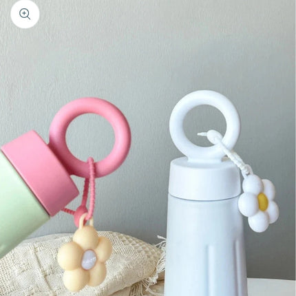 Glass Bottles with Flower Charm