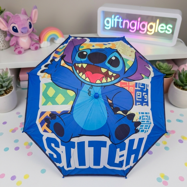 Kawaii Stitch Cartoon Print Umbrella - Cute Disney Inspired Rain Gear